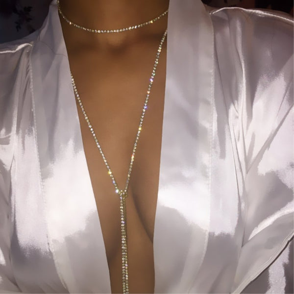 Crystal Rhinestone Bling Choker Necklace