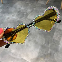 Vintage Heart Rhinestone Cat Eye Sunglasses