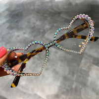 Vintage Heart Rhinestone Cat Eye Sunglasses