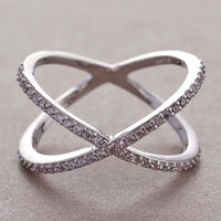 Luxury Cross X Shape Women Ring