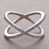 Luxury Cross X Shape Women Ring