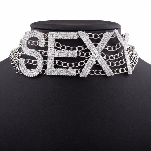 Rhinestone SEXY Choker