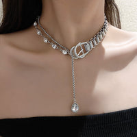 Geometric Crystal Choker Necklaces for Women