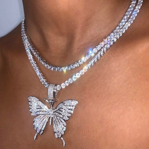 Big Butterfly Pendant Necklace