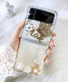 Luxury Bling Crystal Transparent Phone Case For Samsung Galaxy Z Flip